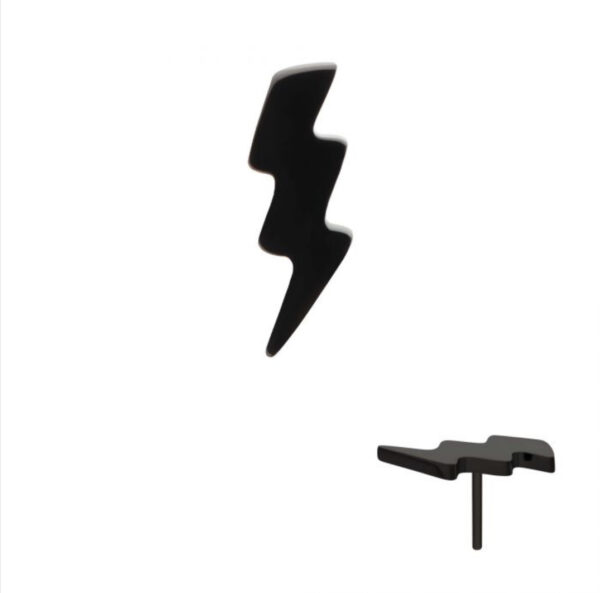 Black Lightning Bolt Threadless End